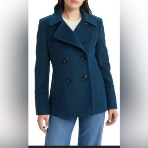 Sam EdelmanTeal Double-Breasted Peacoat Size 10